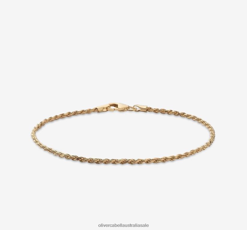 AU Oliver Cabell Men 2mm Rope Chain Bracelet Gold 8PR6LR228 Accessories