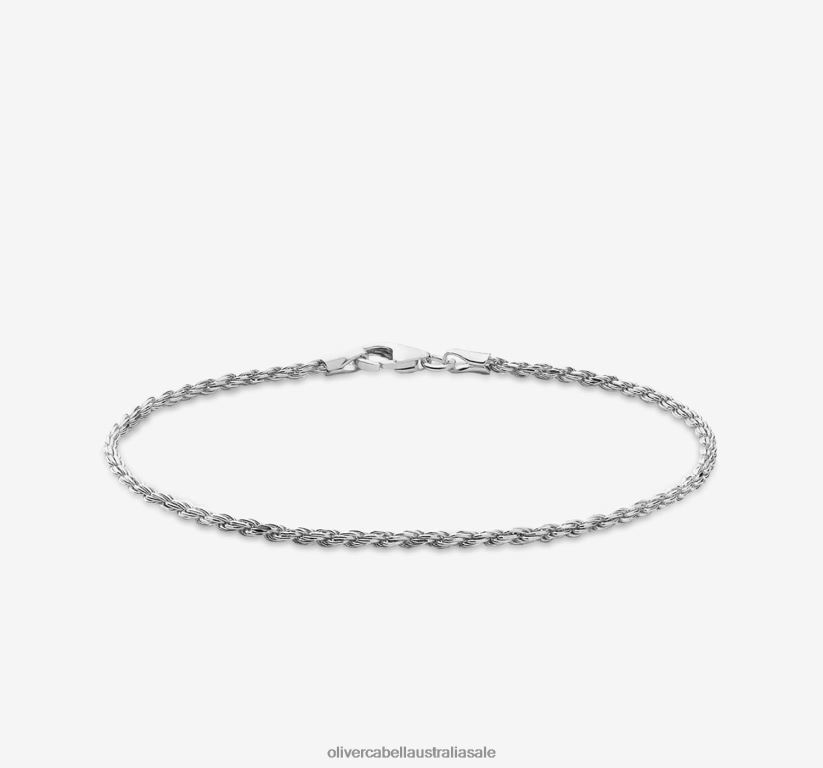 AU Oliver Cabell Men 2mm Rope Chain Bracelet Silver 8PR6LR229 Accessories