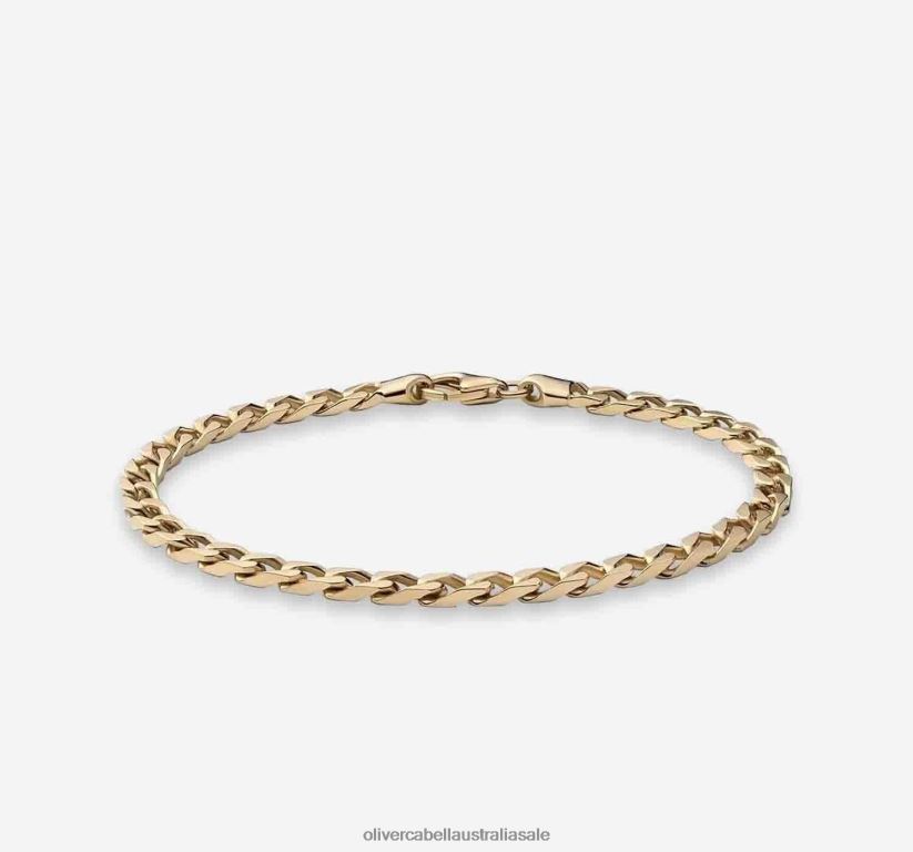 AU Oliver Cabell Men 4mm Cuban Chain Bracelet Gold 8PR6LR226 Accessories