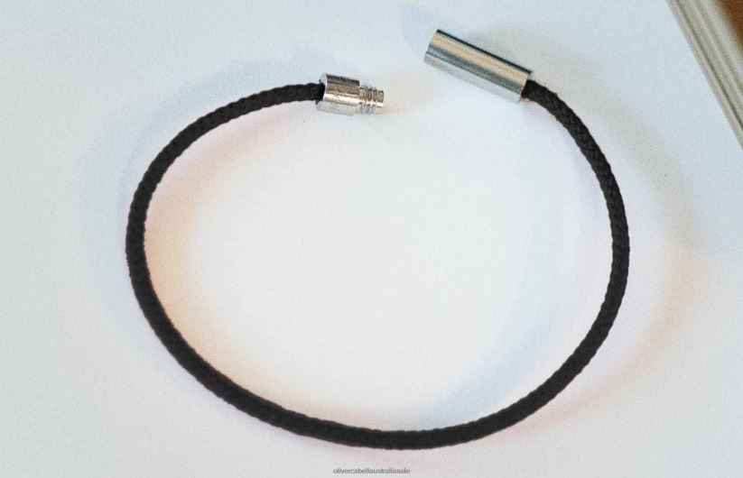 AU Oliver Cabell Men Fern Cord Bracelet Black 8PR6LR204 Accessories