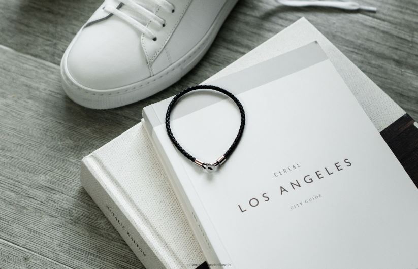 AU Oliver Cabell Men Gordon Leather Bracelet Silver 8PR6LR200 Accessories