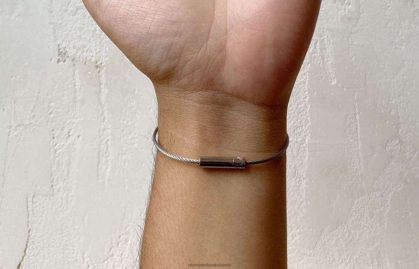 AU Oliver Cabell Men Michael Cable Bracelet Silver 8PR6LR198 Accessories