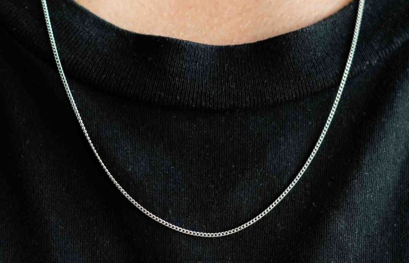 AU Oliver Cabell Men 1.4mm Cuban Chain Silver 8PR6LR213 Accessories