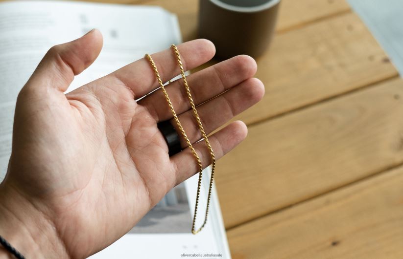 AU Oliver Cabell Men 4mm Rope Chain Gold 8PR6LR230 Accessories