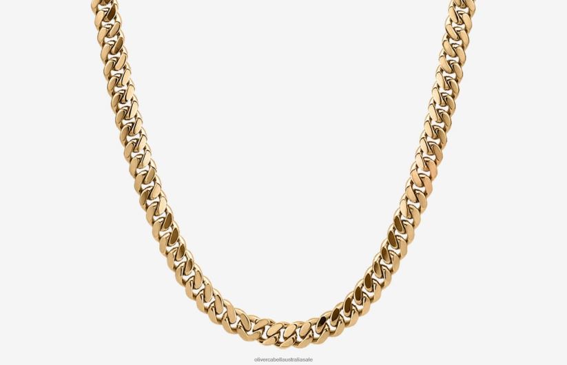 AU Oliver Cabell Men 8mm Cuban Chain Gold 8PR6LR201 Accessories