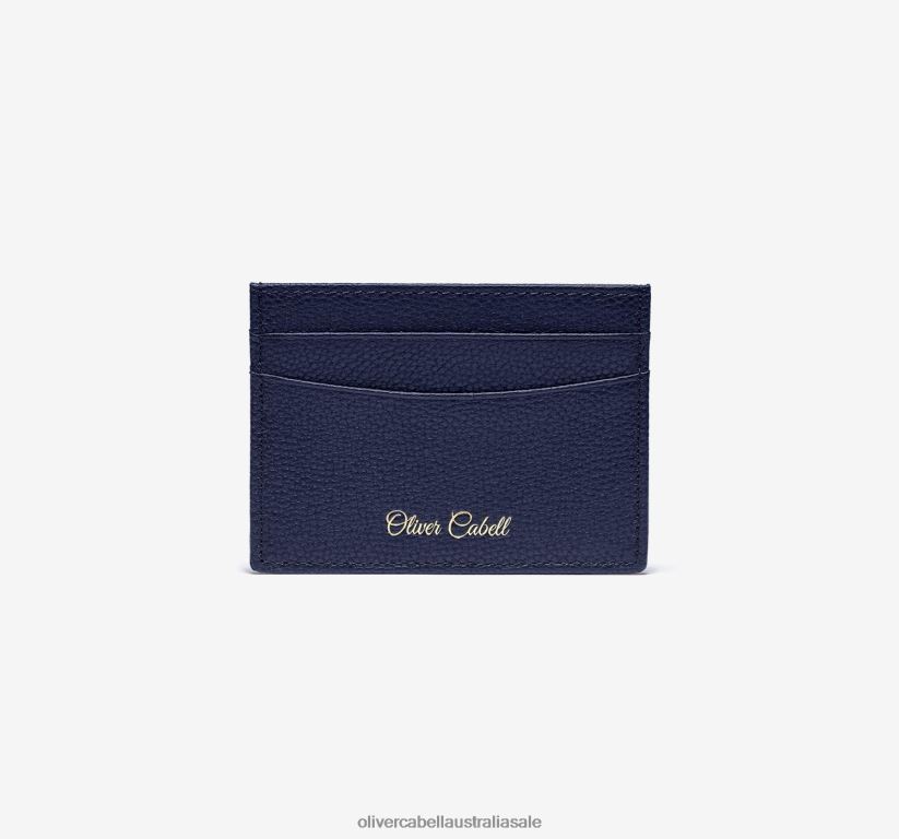 AU Oliver Cabell Men OC Leather Card Holder Navy 8PR6LR235 Accessories