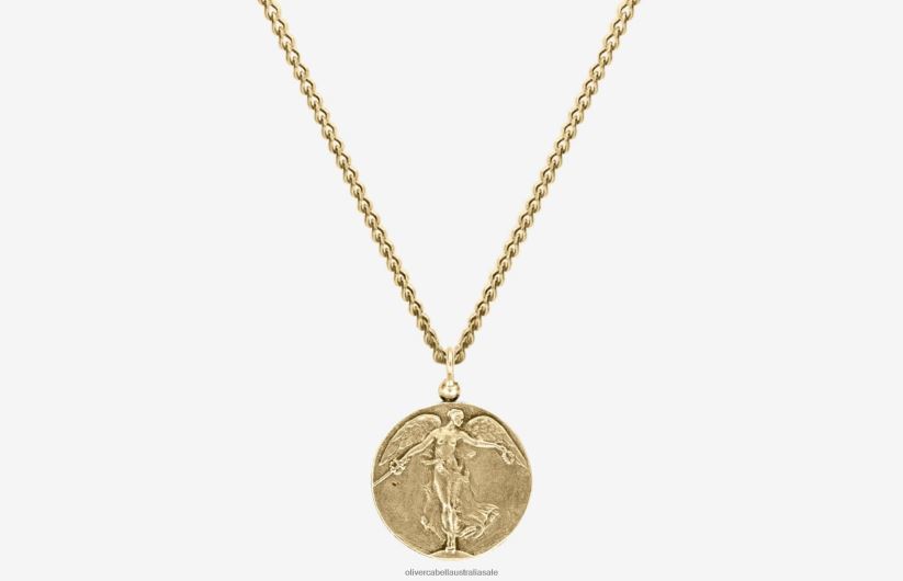 AU Oliver Cabell Men Angel of Mercy Pendant Necklace Gold 8PR6LR237 Accessories