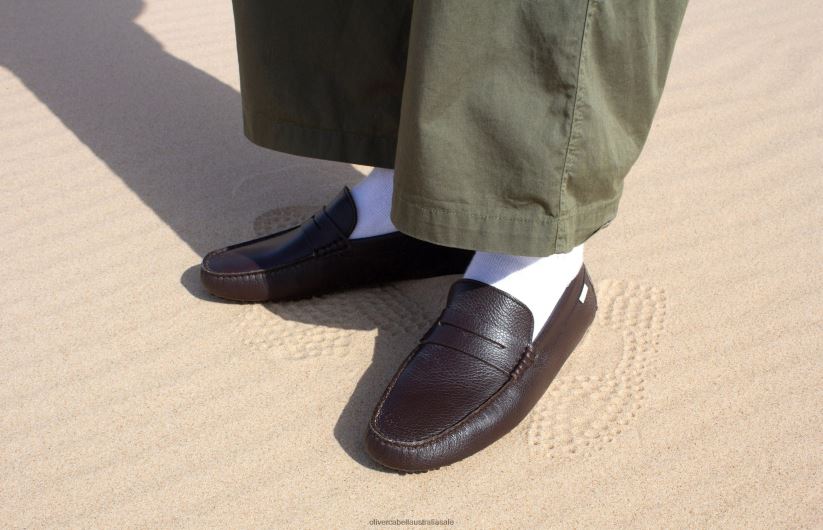 AU Oliver Cabell Men Driver 6 Chocolate Pebbled 8PR6LR151 Footwear