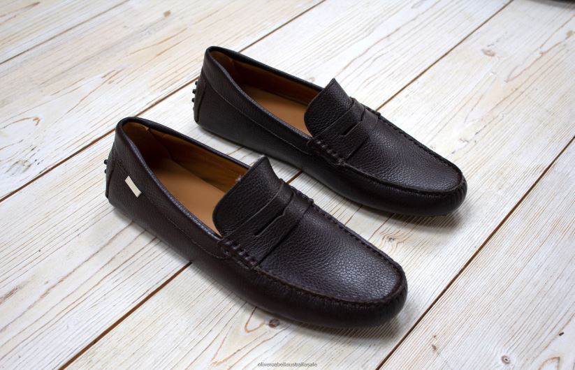 AU Oliver Cabell Men Driver 6 Chocolate Pebbled 8PR6LR151 Footwear