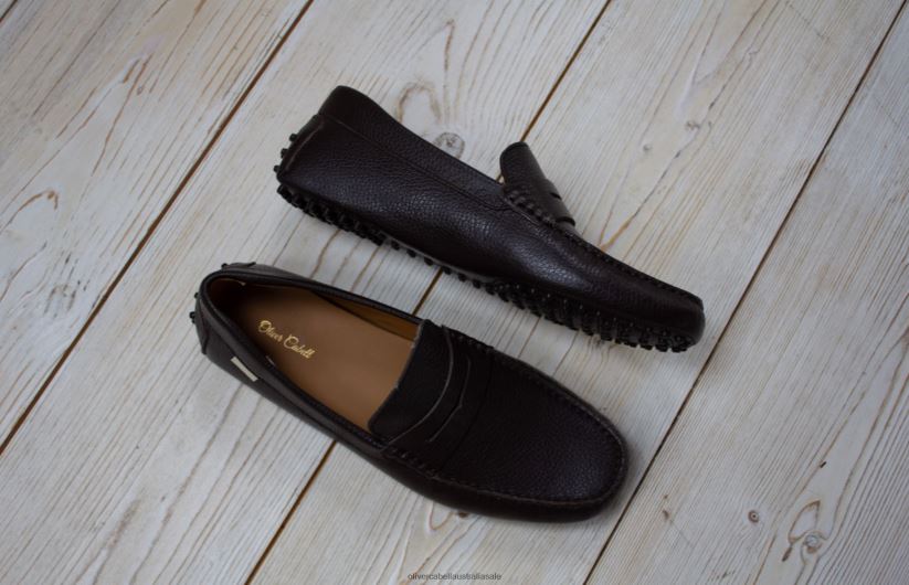 AU Oliver Cabell Men Driver 6 Chocolate Pebbled 8PR6LR151 Footwear