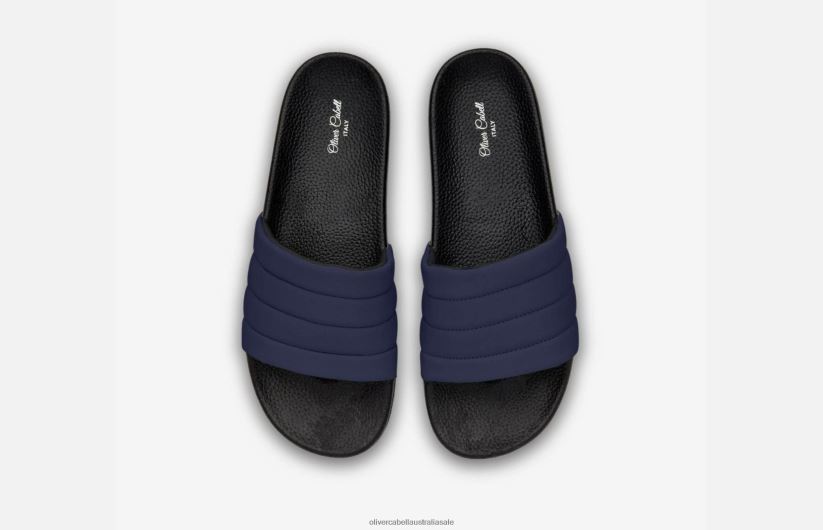 AU Oliver Cabell Men Vegan Slides Navy 8PR6LR159 Footwear