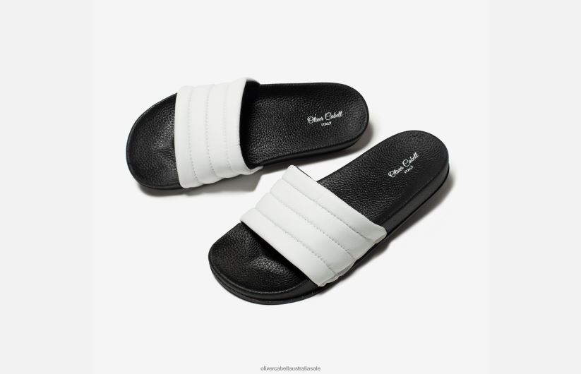 AU Oliver Cabell Men Vegan Slides White 8PR6LR168 Footwear