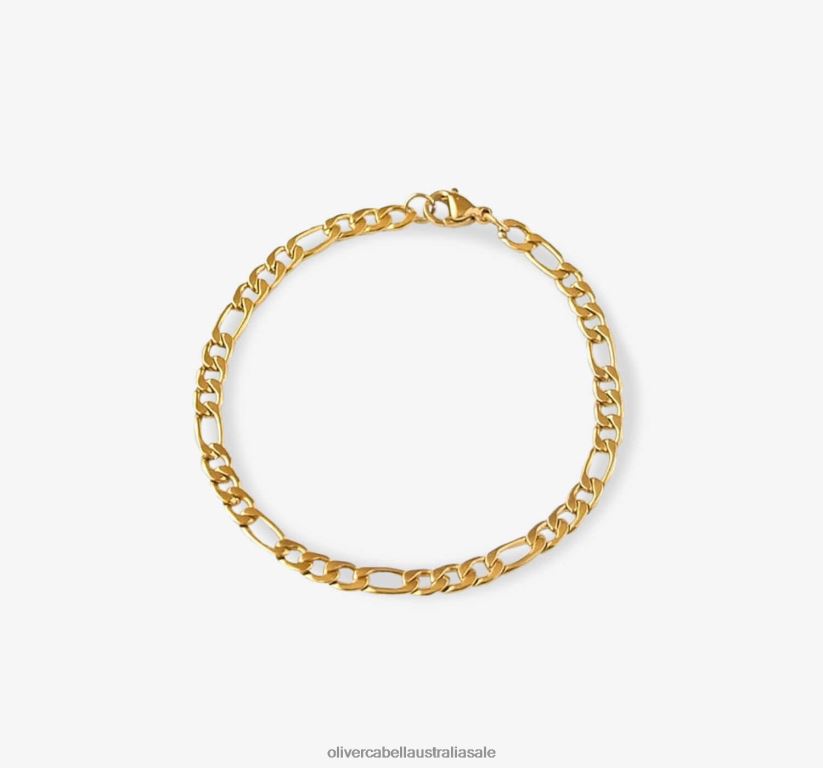 AU Oliver Cabell Women Figaro Chain Bracelet Gold 8PR6LR446 Accessories