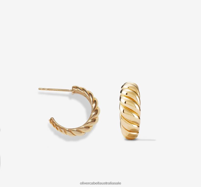 AU Oliver Cabell Women Croissant Hoops Gold 8PR6LR444 Accessories