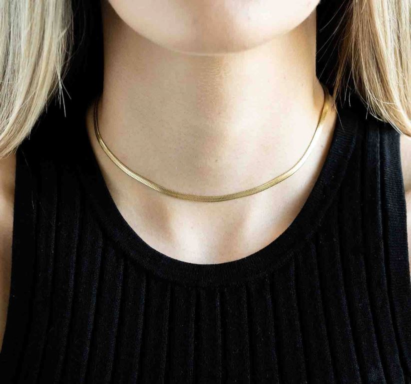 AU Oliver Cabell Women Herringbone Choker Gold 8PR6LR426 Accessories