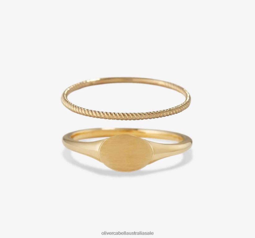 AU Oliver Cabell Women Signet + Twist Set Gold 8PR6LR431 Accessories