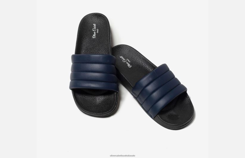 AU Oliver Cabell Women Vegan Slides Navy 8PR6LR384 Footwear